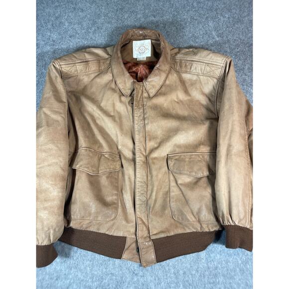 Vintage 80s 90s Venezia Leather Jacket Men 22x24 Brown Paisley Lined Streetwear
